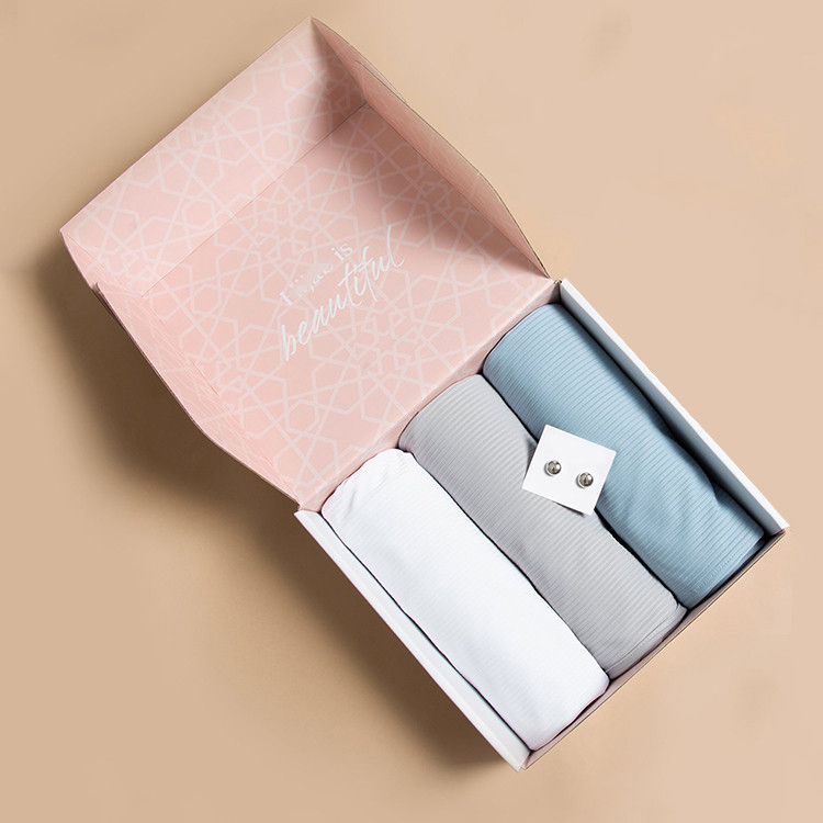 Lenços de cachecol personalizados personalizados xale conjunto de chiffon caixa caixa de presente embalagem