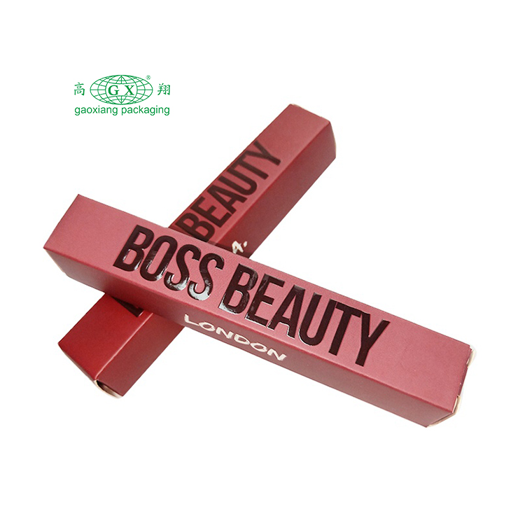Atacado caixas de papel de embalagem de tubo de gloss de luxo com logotipo em relevo personalizado