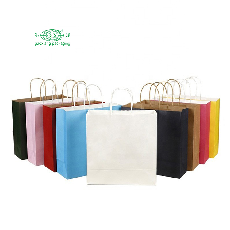 Saco de papel de alça de presente de compras de luxo saco de papel kraft de natal saco de papel personalizado