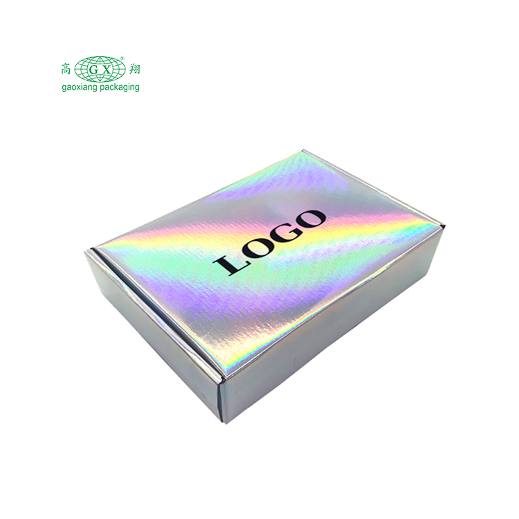Logotipo impresso personalizado caixa pequena caixa de correio de papelão ondulado caixa de correio dobrável caixas de envio holográficas