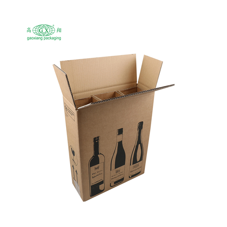 Garrafa de vinho personalizada de alta qualidade embalagem de caixa de papelão ondulado para bebidas caixa de vinho