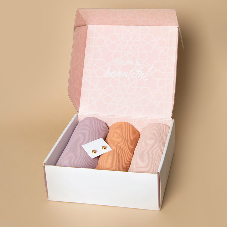 Lenços de cachecol personalizados personalizados xale conjunto de chiffon caixa caixa de presente embalagem