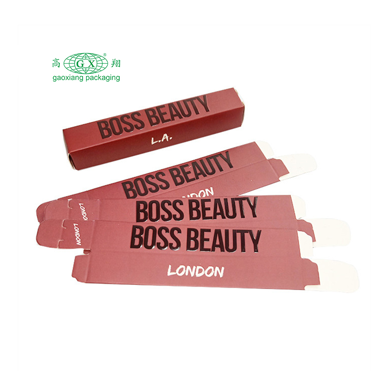 Atacado caixas de papel de embalagem de tubo de gloss de luxo com logotipo em relevo personalizado
