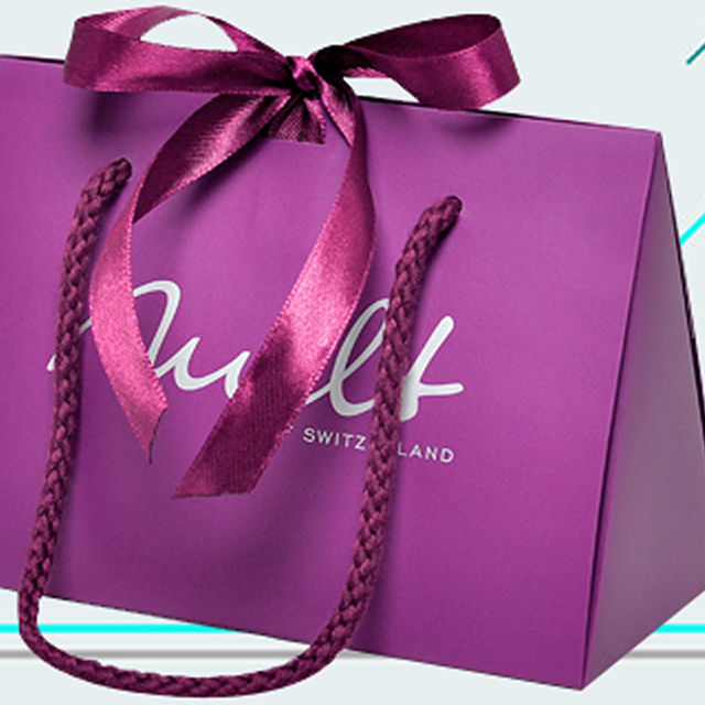 Saco de papelão impresso com logotipo personalizado, caixas de compras de presentes com alça de laço de fita